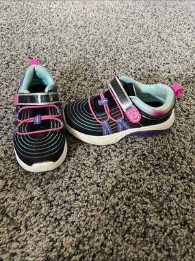 Black Sneakers with Pink and Mint Accents